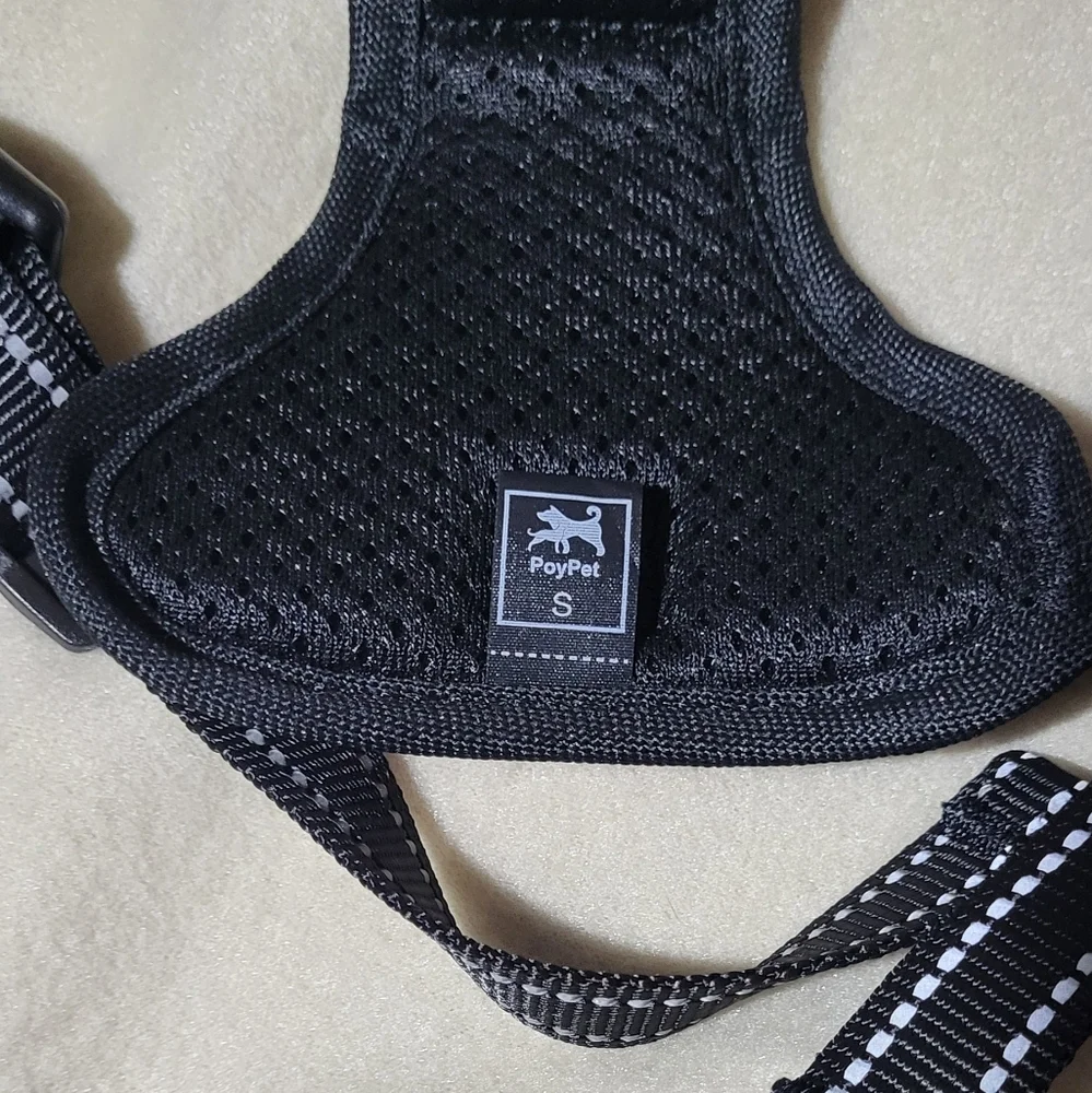 PoyPet NIB Pink/Black No Pull Reflective Dog Harness Size Small